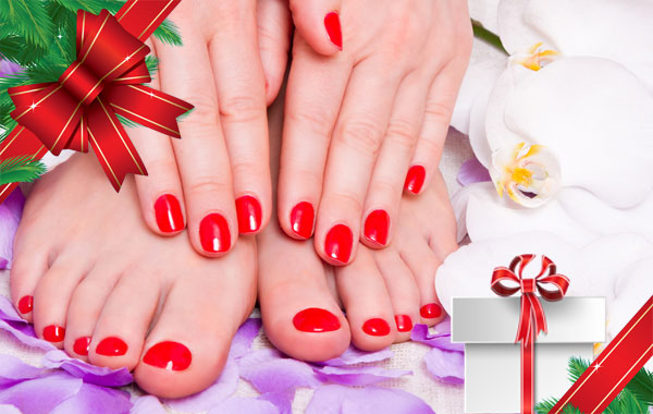 Manicure e pedicure estetico con applicazione smalto "REGALO NATALE" -50% di sconto