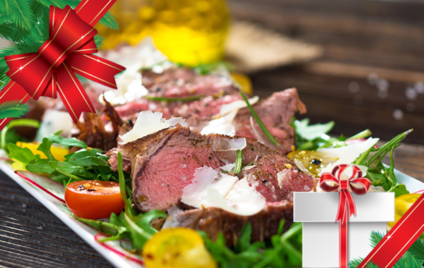 Aperitivo, tagliolini, tagliata danese e dolce per 2 persone “REGALO NATALE” -51% di sconto