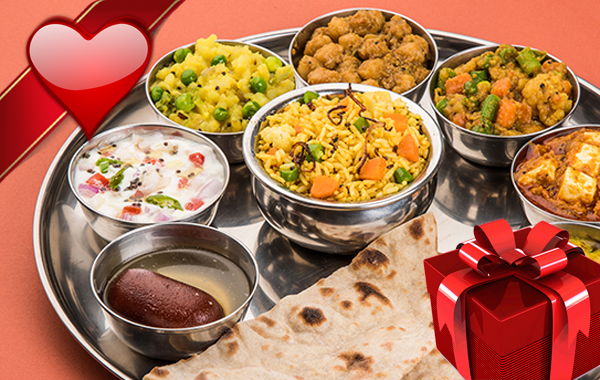 Specialità Indiane "Thali" per 2 persone "REGALO SAN VALENTINO" -42% di sconto