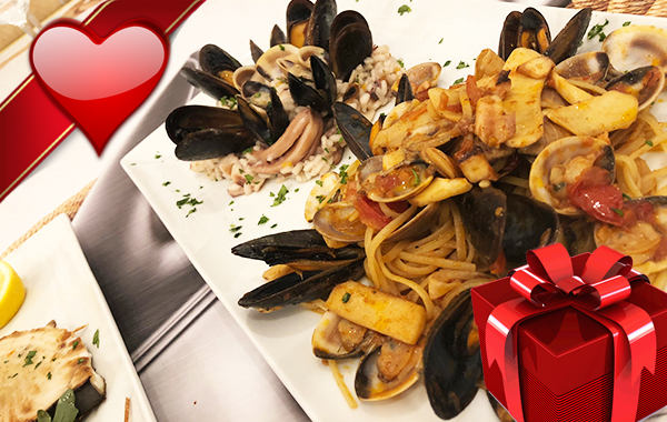Specialità di pesce con linguine allo scoglio e pesce spada "REGALO SAN VALENTINO" -70% di sconto