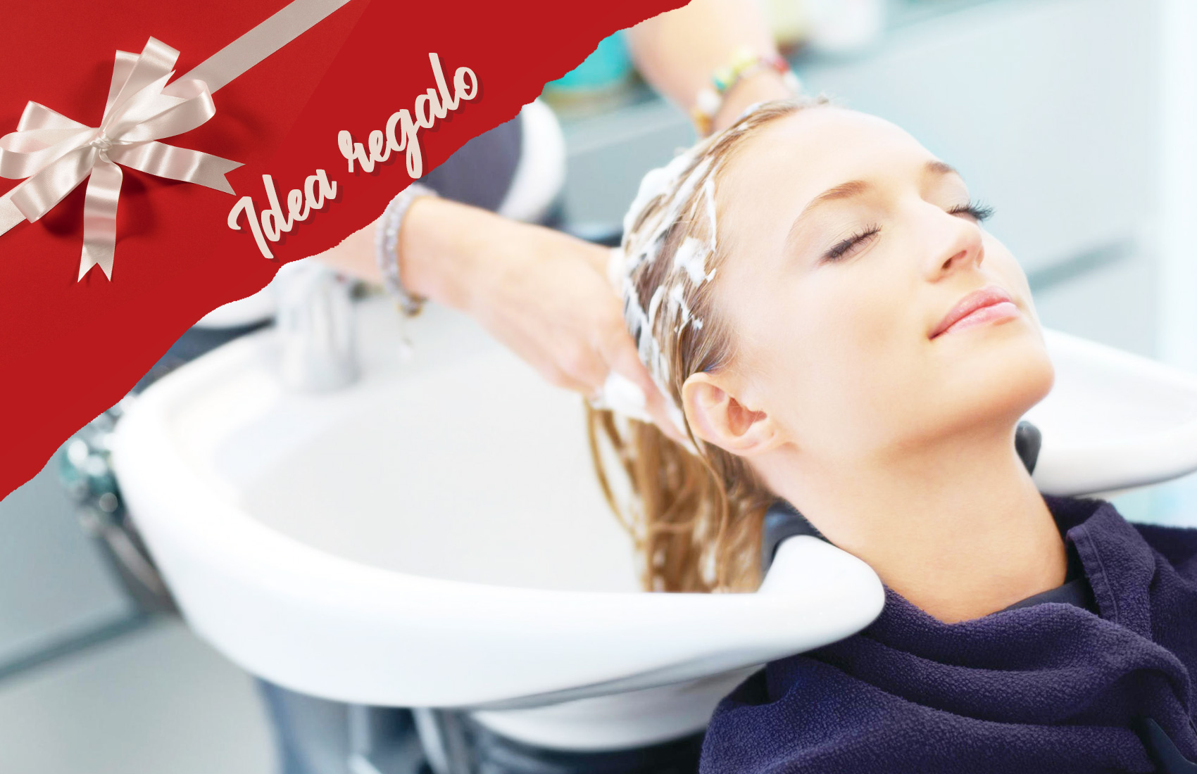 Pacchetto bellezza: shampoo, RICOSTRUZIONE CHERATINA e piega "REGALO NATALE" -50% di sconto