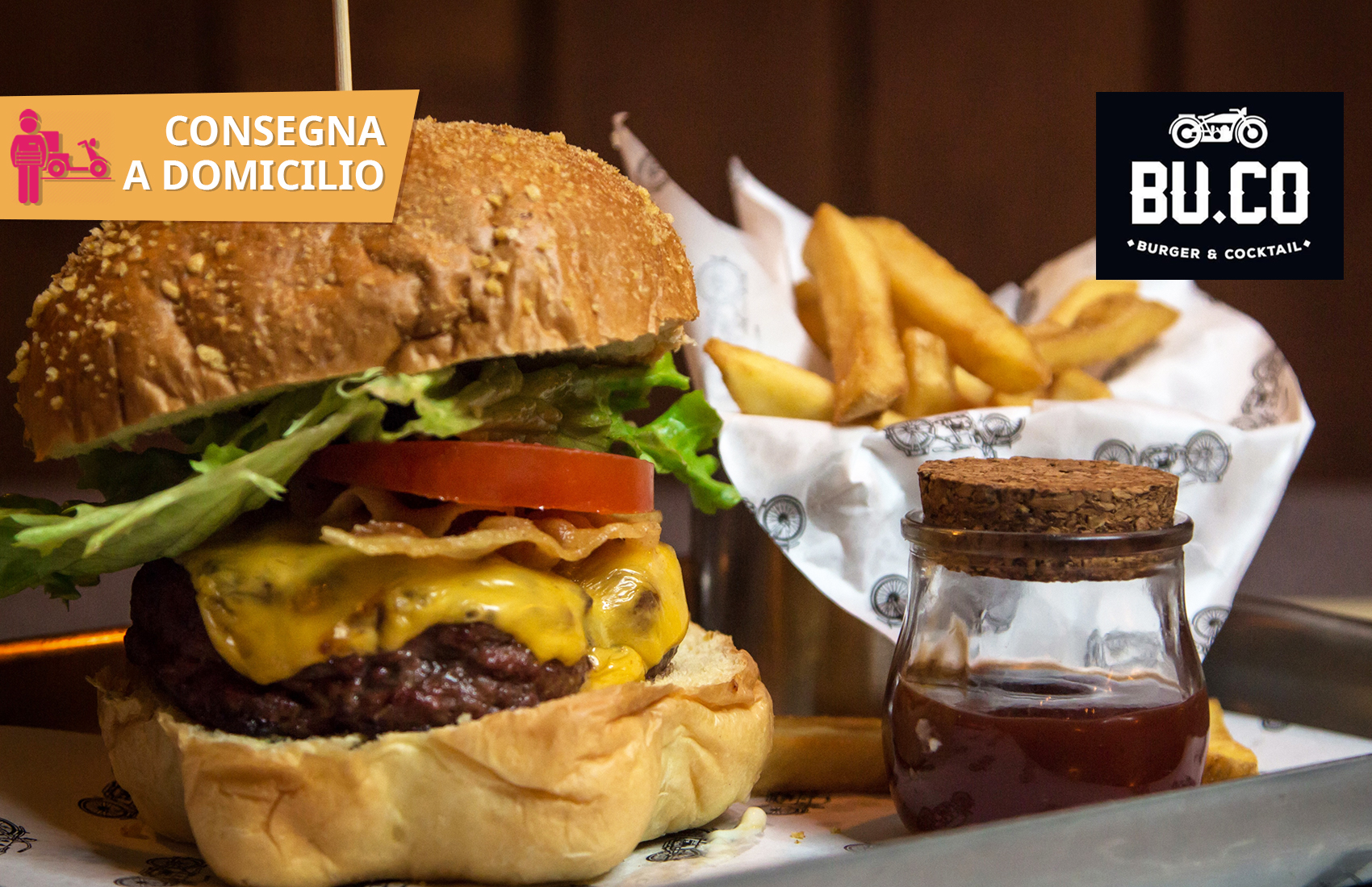 Coupon Menu Hamburger, Patate, Dolce e Bibita a Domicilio - Bu.Co Udine