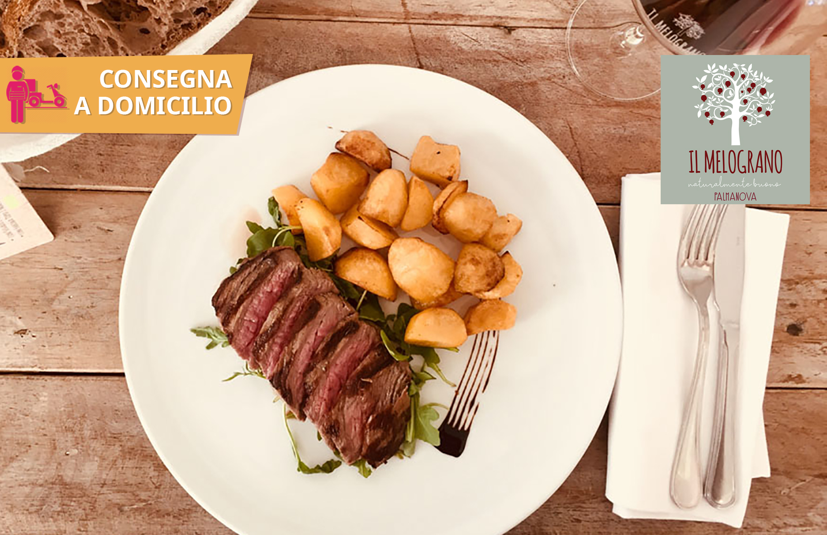 Coupon Frittura di Pesce o Tagliata di Scottona + Dolce a Domicilio - Pizzeria Il Melograno Palmanova