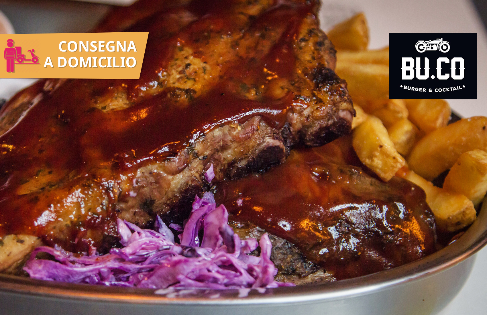 Menu Ribs, Patate e Cocktail a Domicilio - Bu.Co Udine -25% di sconto