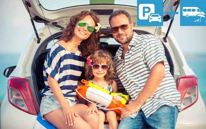 Pacchetto 4 PARCHEGGI giornalieri con servizio navetta per la spiaggia -62% di sconto
